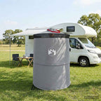 Tenda per toilet pop-up con corda sospesa Grigio e arancione