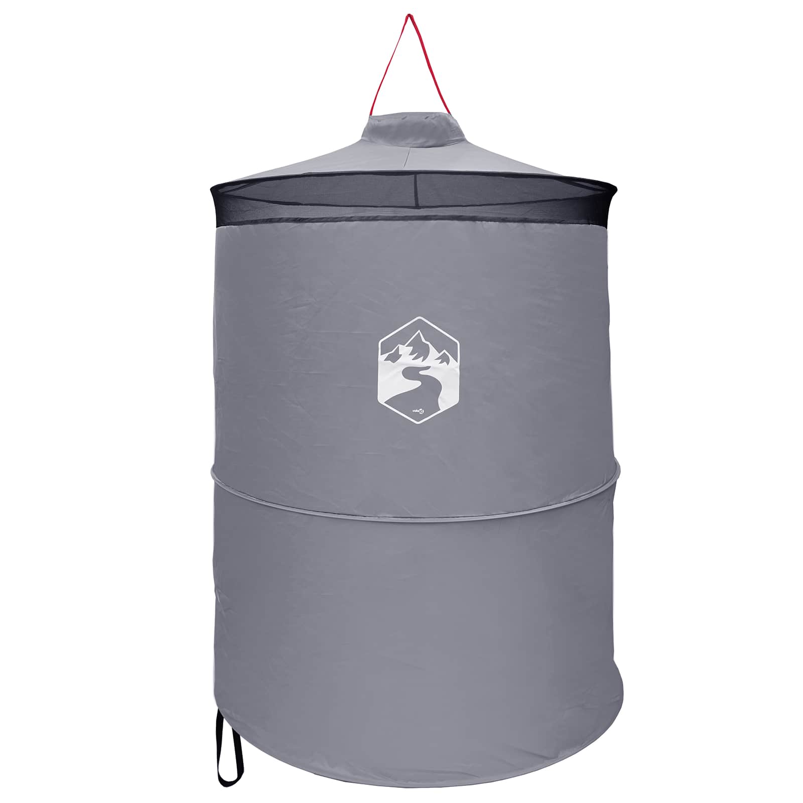 Tenda per toilet pop-up con corda sospesa Grigio e arancione