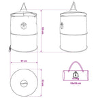 Tenda per toilet pop-up con corda sospesa Grigio e arancione