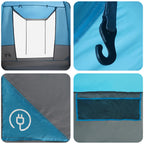 Tenda Party Blu 4 persone Poliestere 185T con rivestimento PU