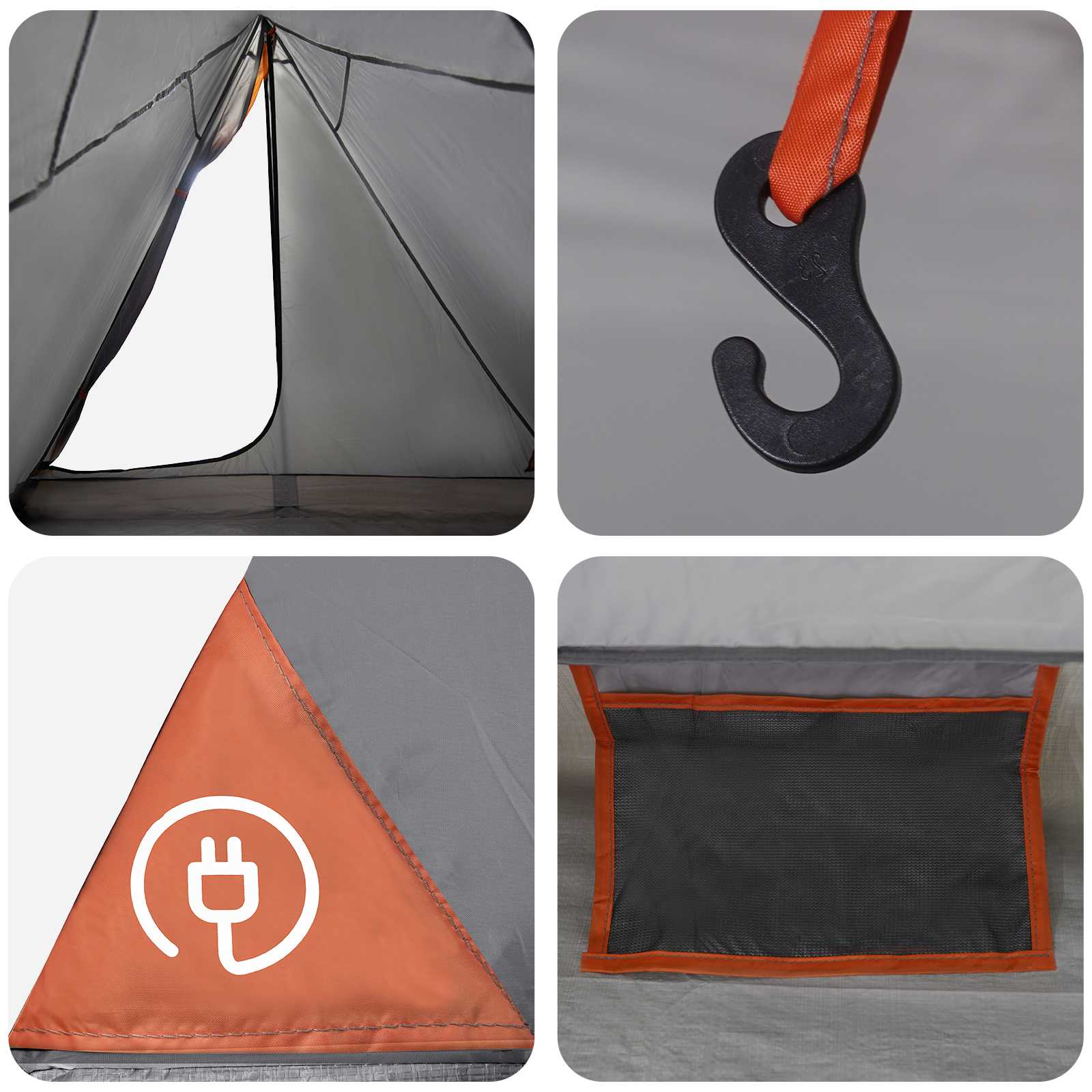 Tenda da backpacking Grigio e arancione 2 persone