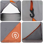 Tenda a tunnel Grigio e arancione 4 persone