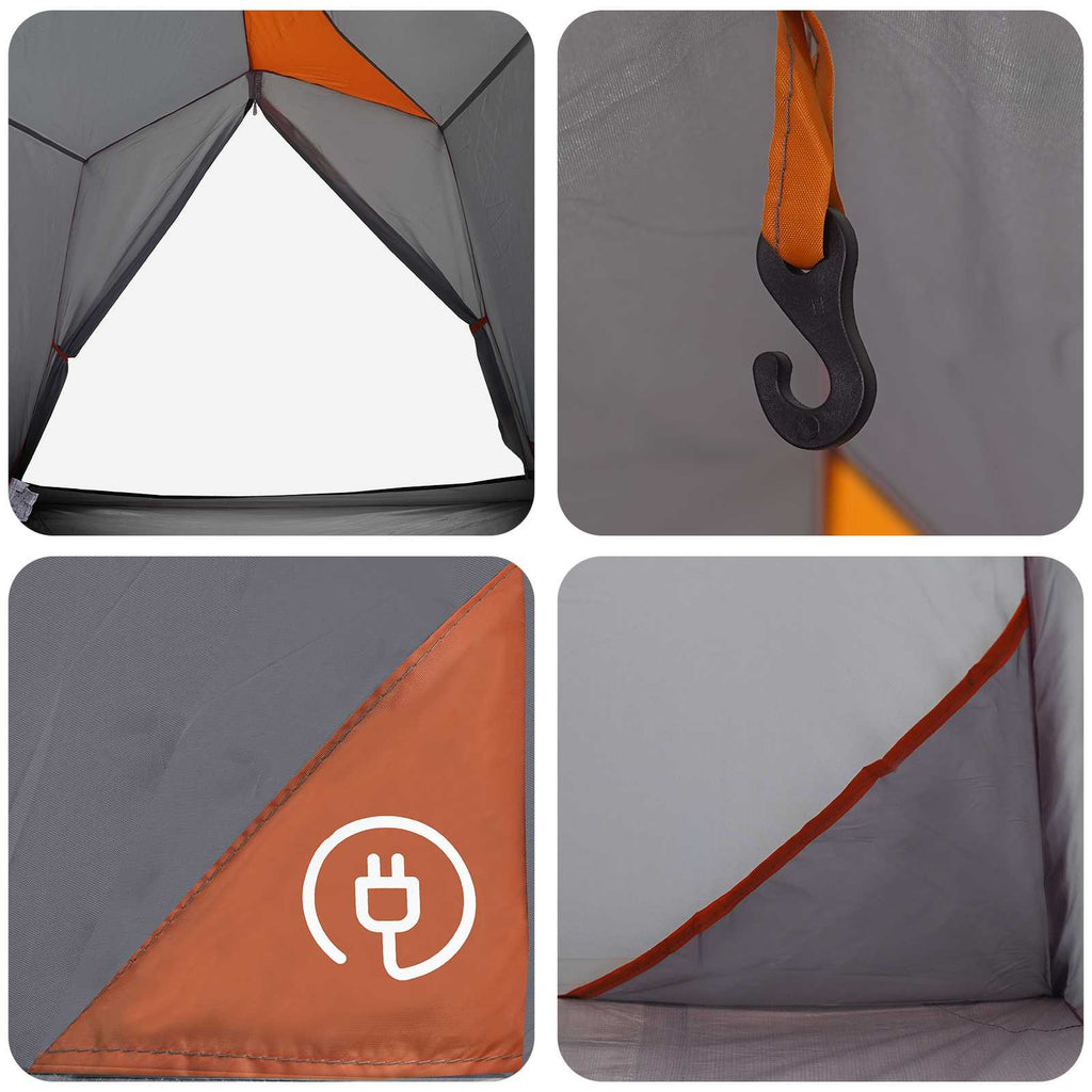 Tenda a tunnel Grigio e arancione 2 persone