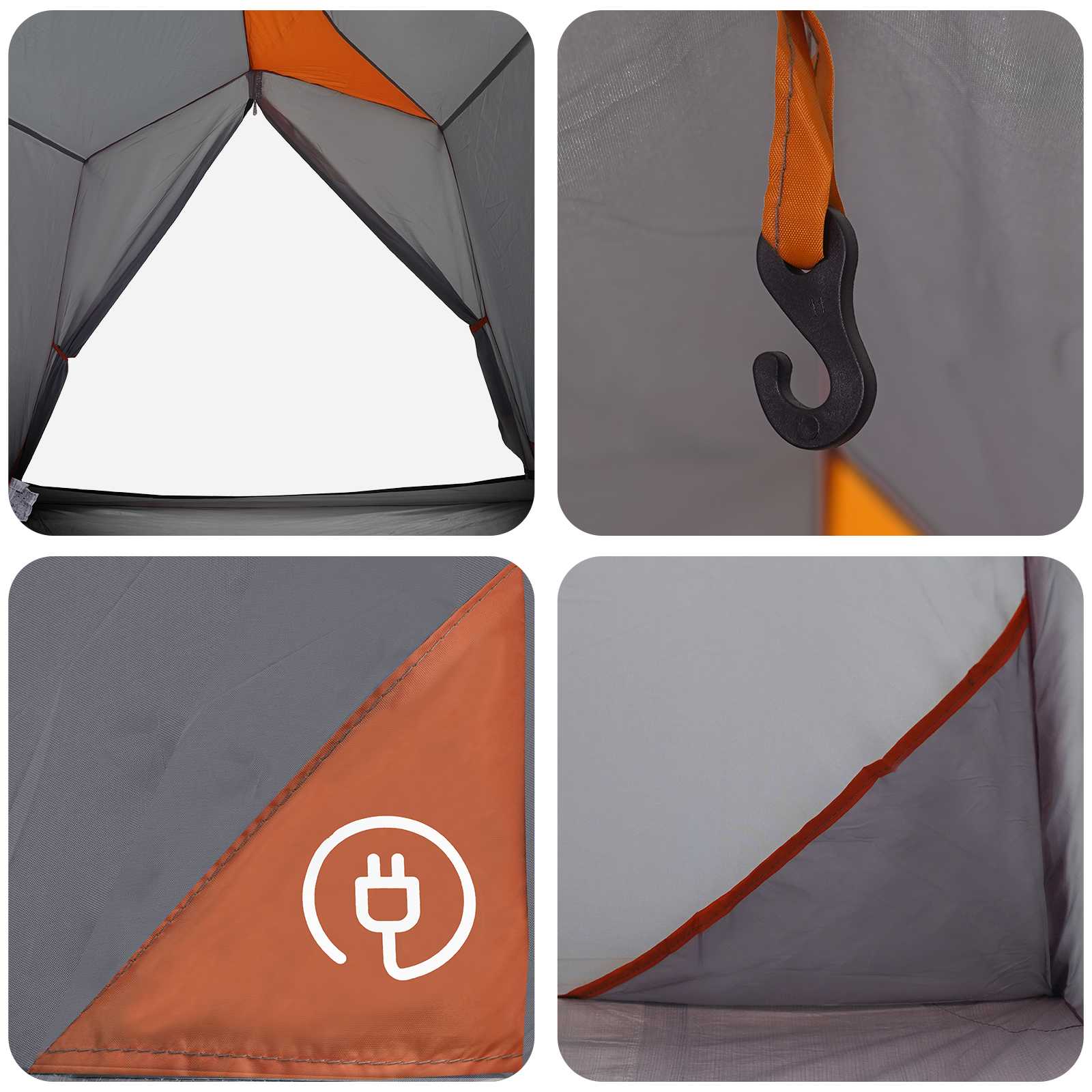 Tenda a tunnel Grigio e arancione 2 persone