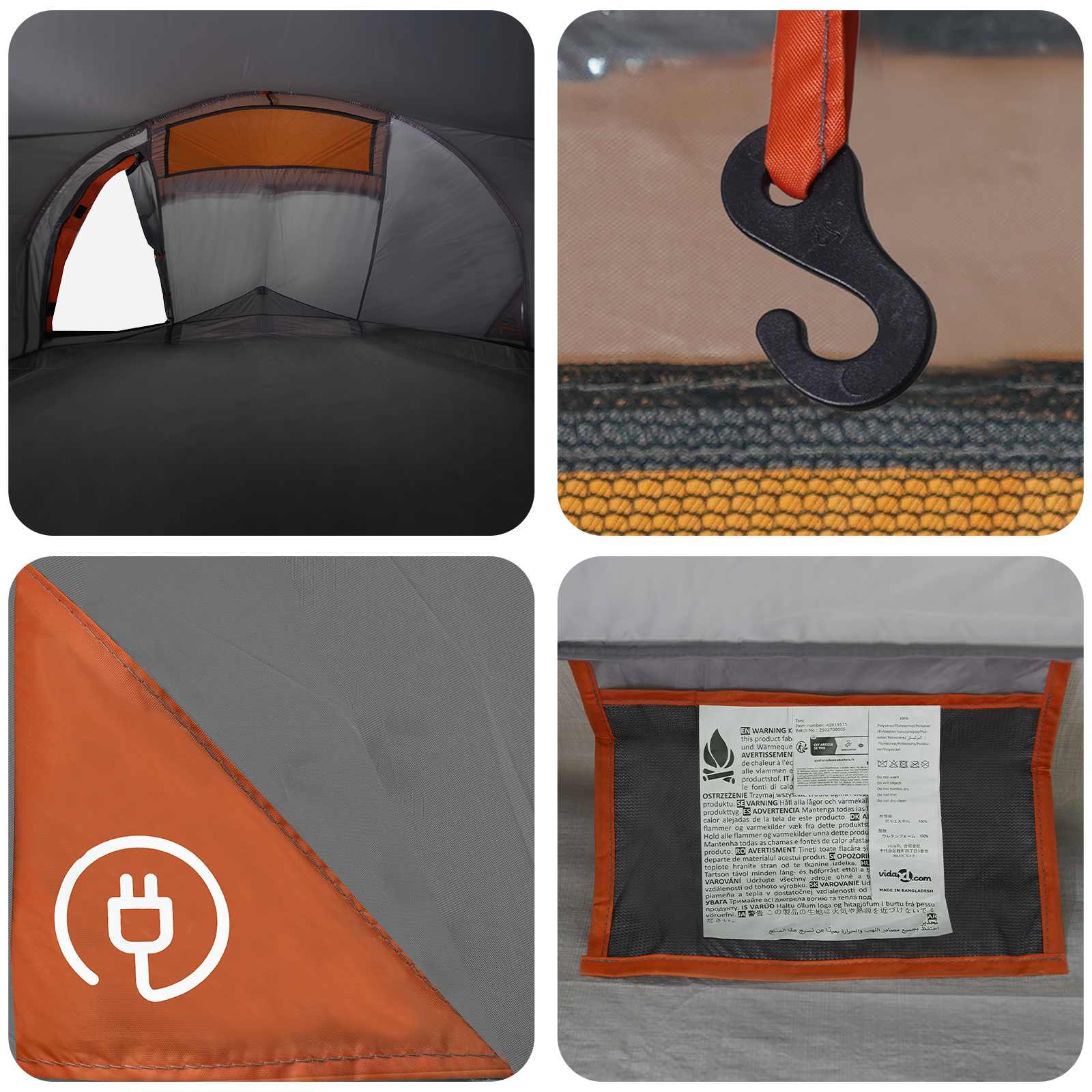 Tenda da backpacking Grigio e arancione 2 persone