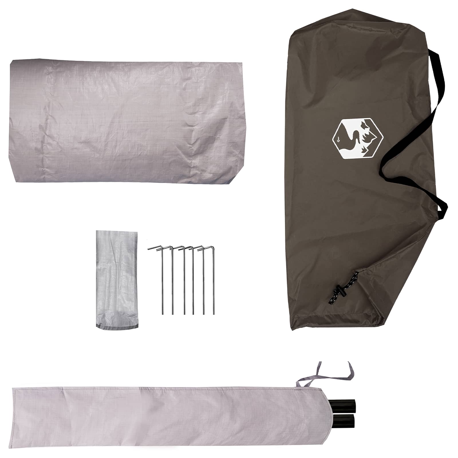 Tenda da backpacking Marrone e Grigio 4 persone
