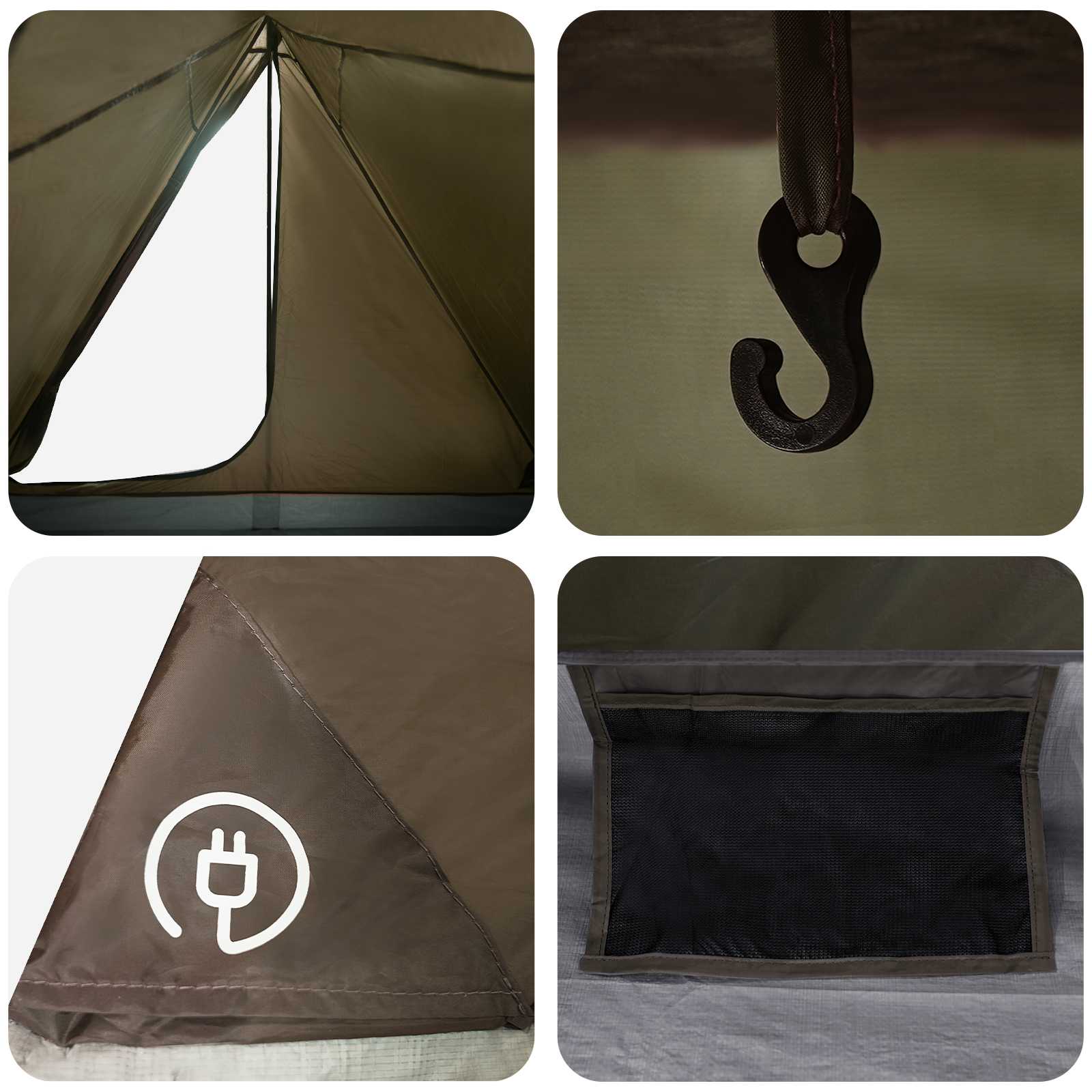 Tenda da backpacking Marrone e Grigio 2 persone