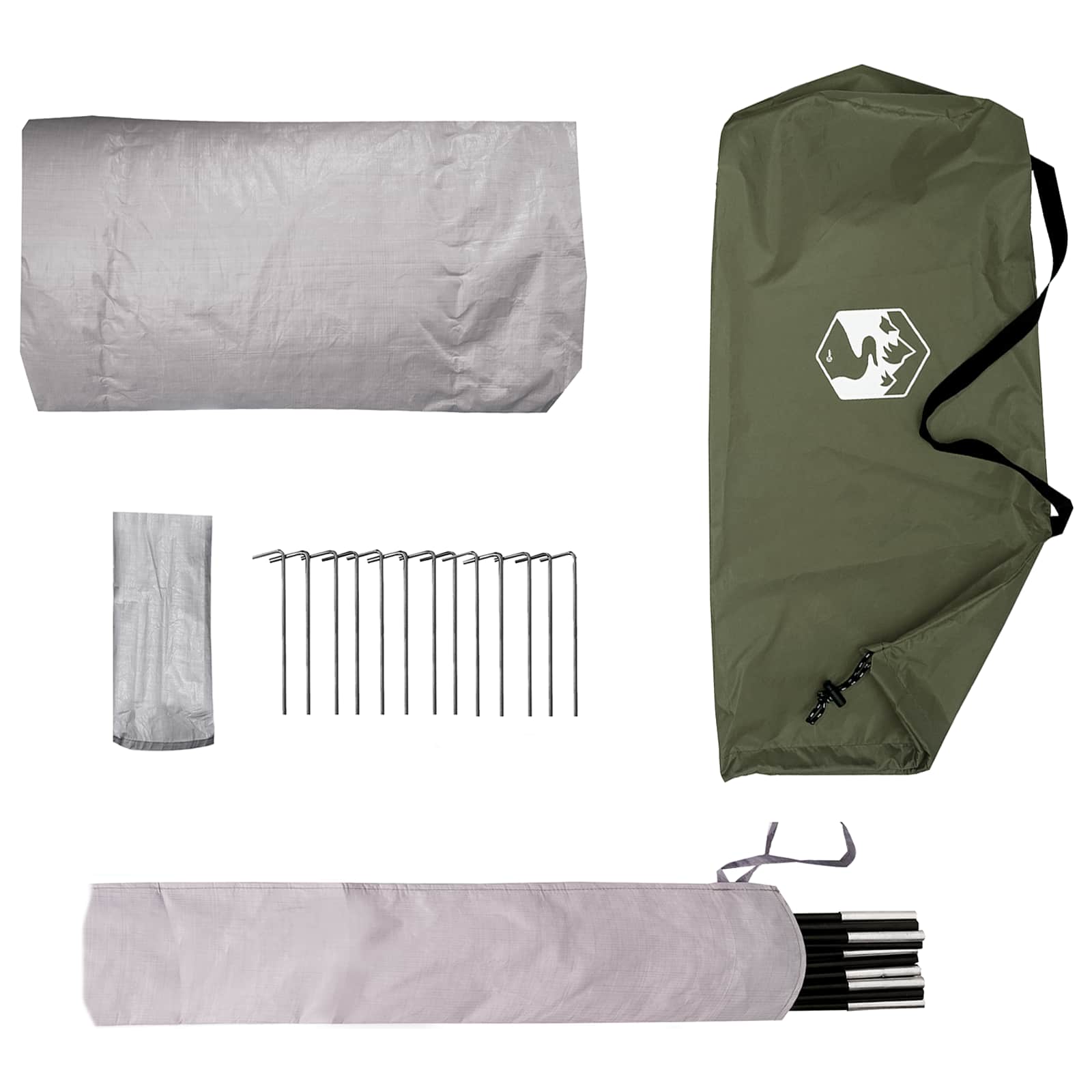 Tenda da backpacking Verde Oliva 4 persone
