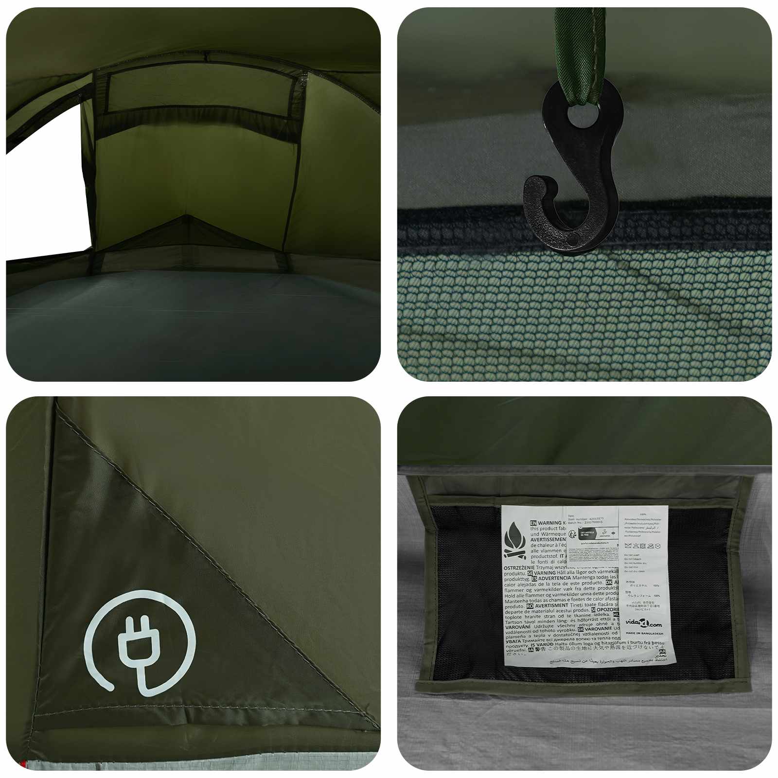 Tenda da backpacking Verde Oliva 4 persone