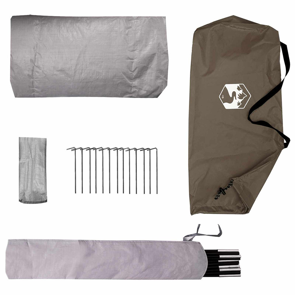 Tenda da backpacking Marrone e Grigio 4 persone