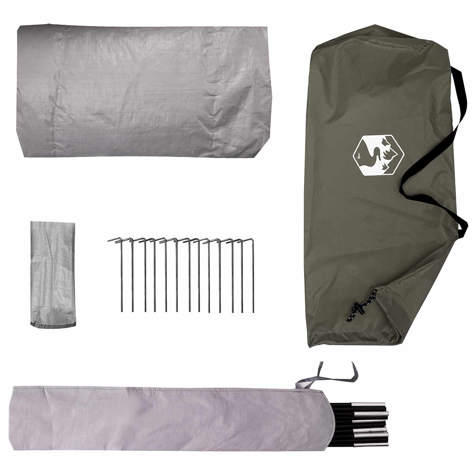 Tenda da backpacking Verde Oliva 2 persone