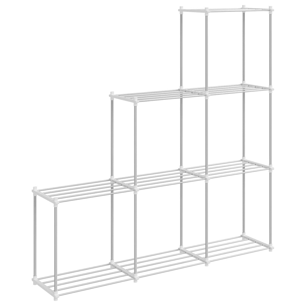 Mensola tubolare Bianco 129 x 27 x 132 cm Alluminio