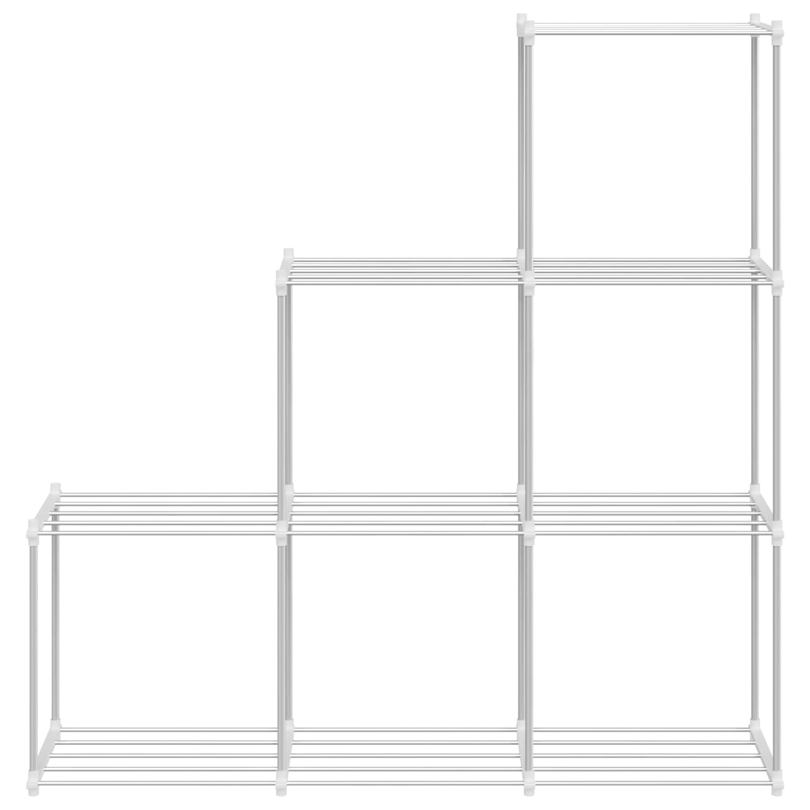 Mensola tubolare Bianco 129 x 27 x 132 cm Alluminio