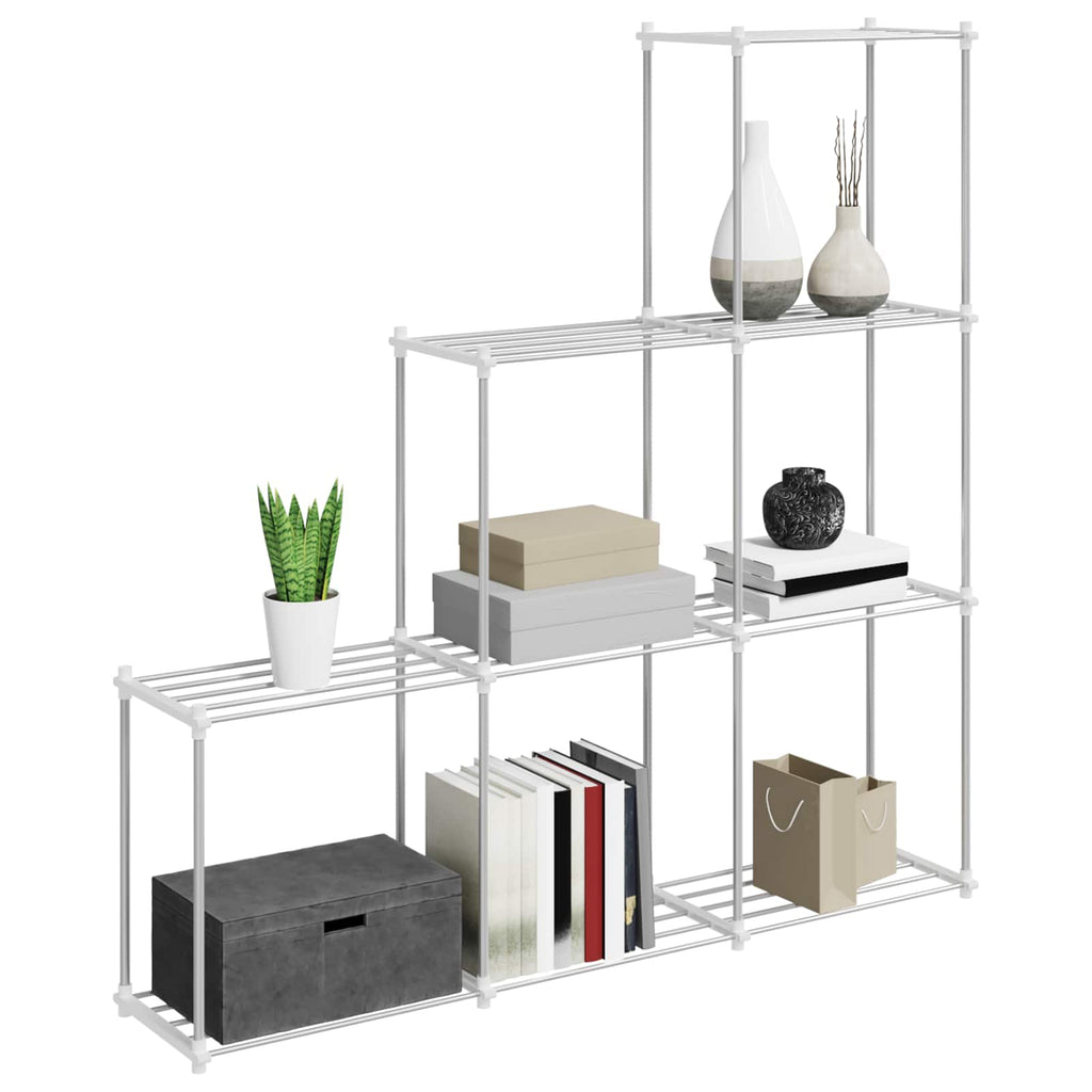 Mensola tubolare Bianco 129 x 27 x 132 cm Alluminio