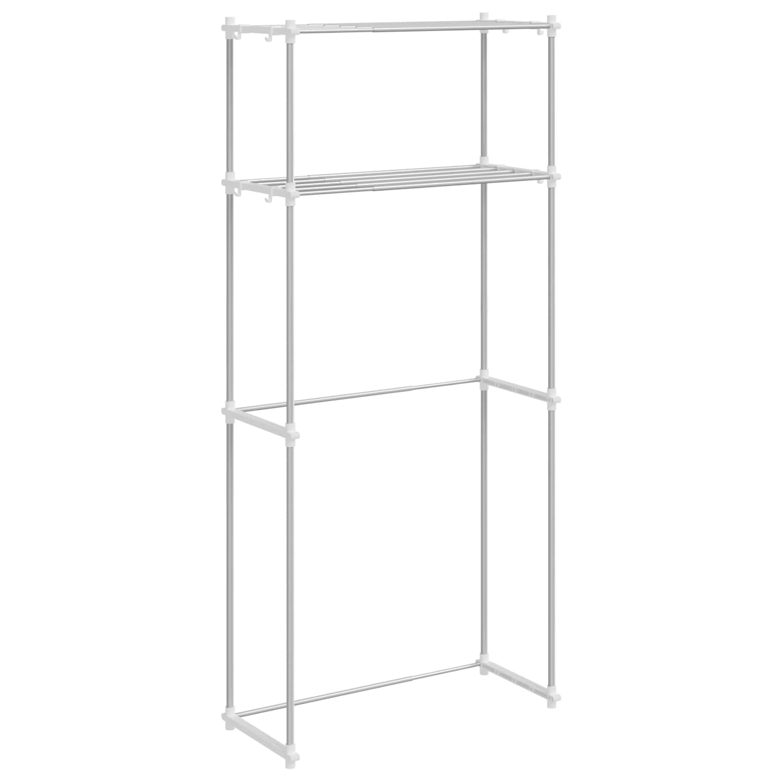 Mensola per lavatrice Bianco 70 x 27 x 136 cm Alluminio
