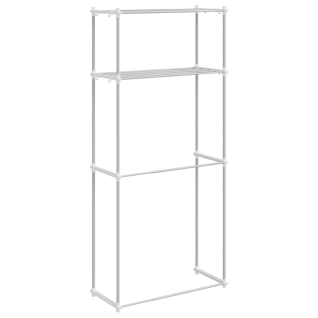 Mensola per lavatrice Bianco 70 x 27 x 136 cm Alluminio