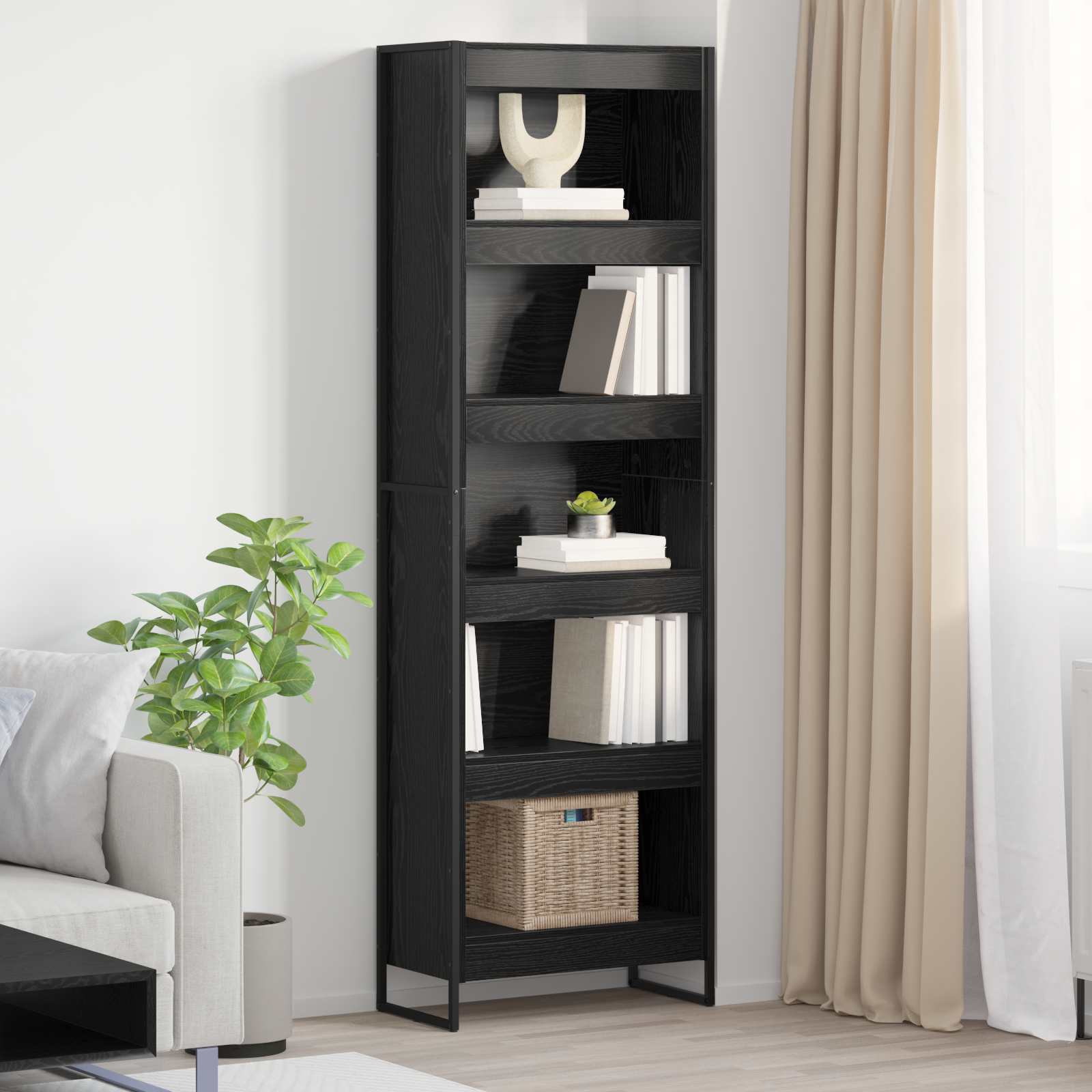 Armadio per Libri 2 pcs Rovere Nero 60 x 30 x 189,5 cm