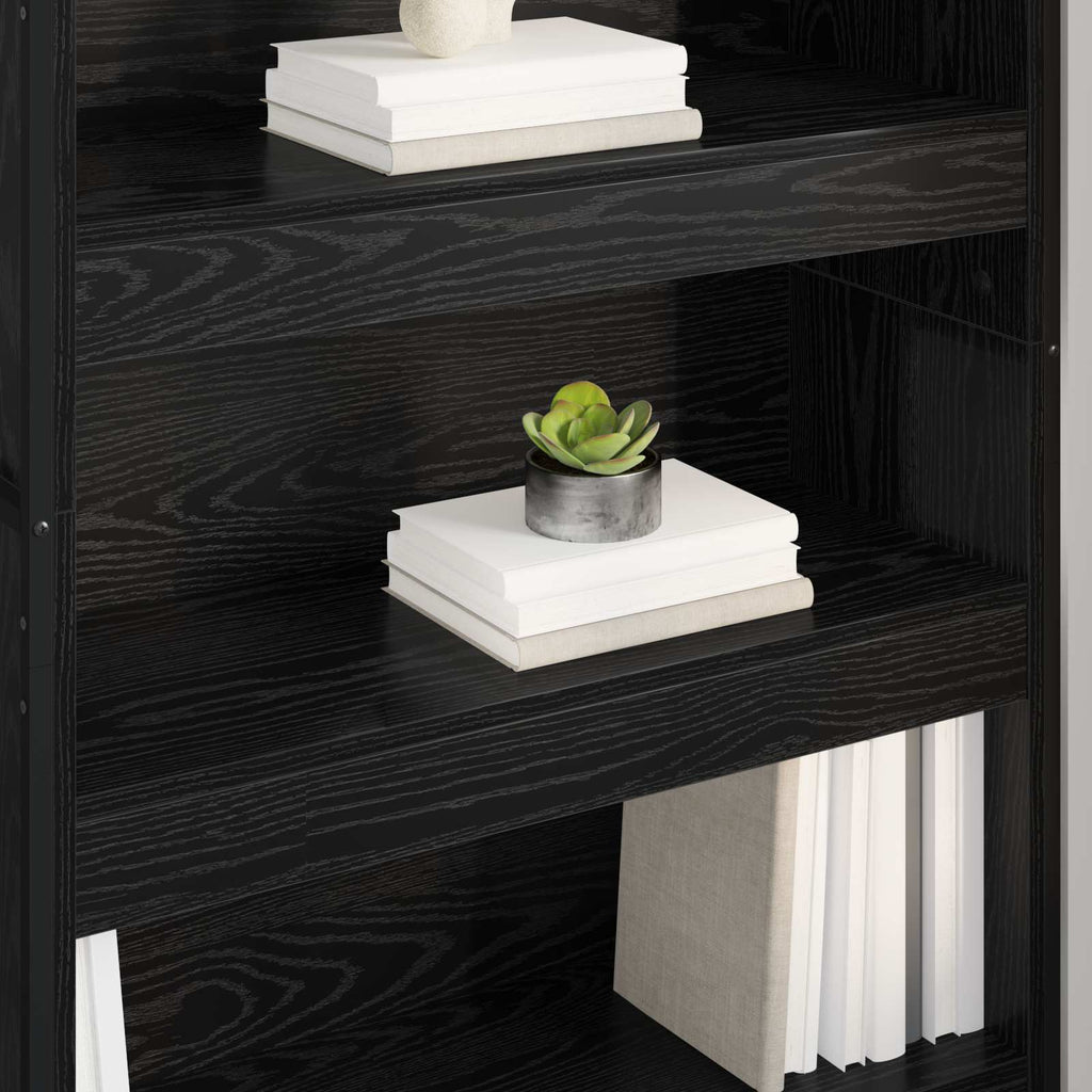 Armadio per Libri 2 pcs Rovere Nero 80 x 30 x 155 cm