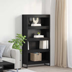 Armadio per Libri 2 pcs Rovere Nero 80 x 30 x 155 cm