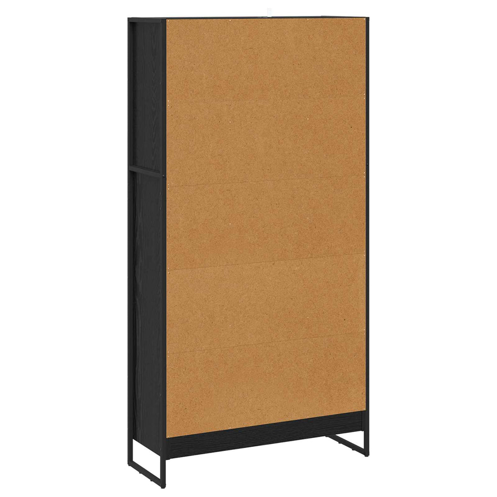 Armadio per Libri 2 pcs Rovere Nero 80 x 30 x 155 cm