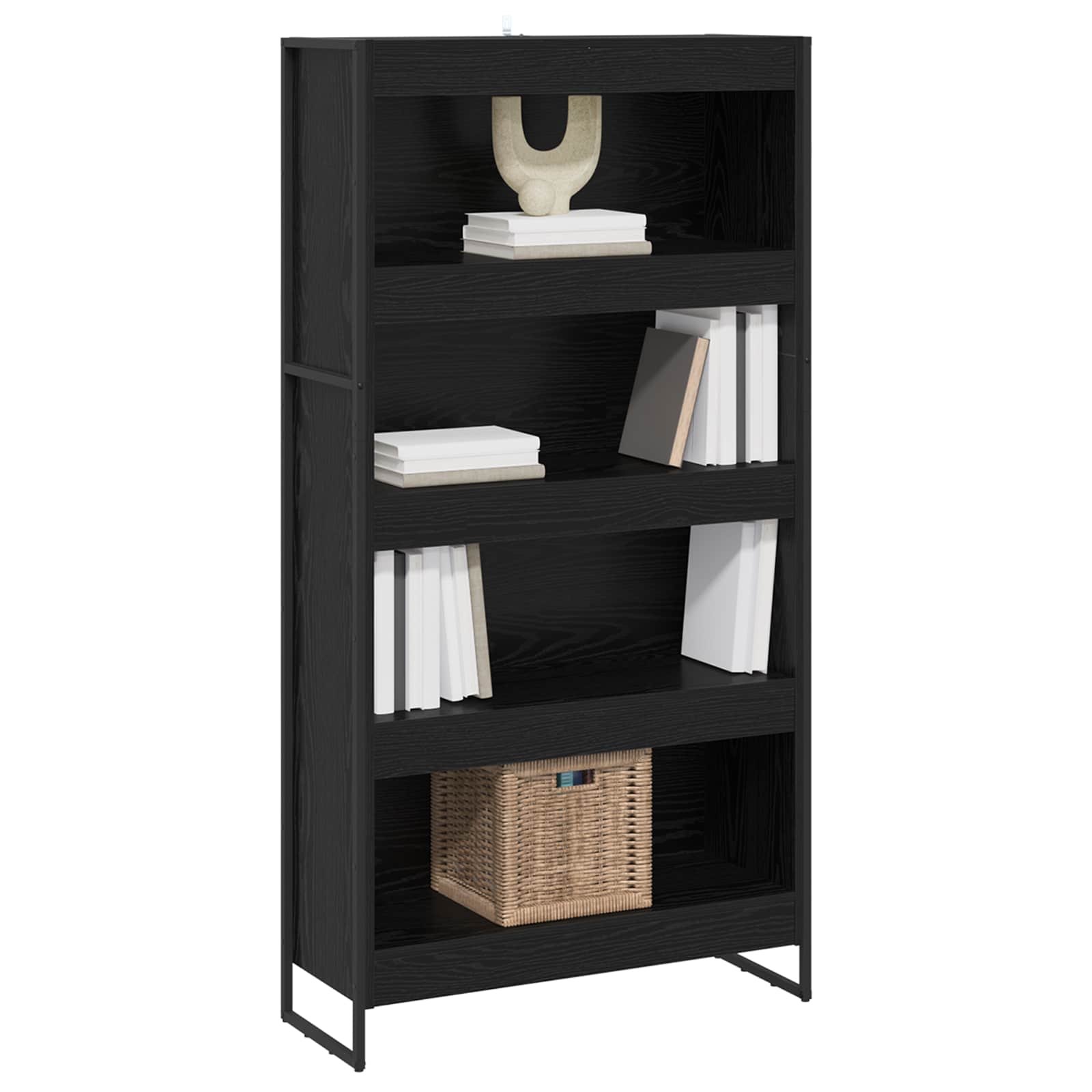 Armadio per Libri 2 pcs Rovere Nero 80 x 30 x 155 cm