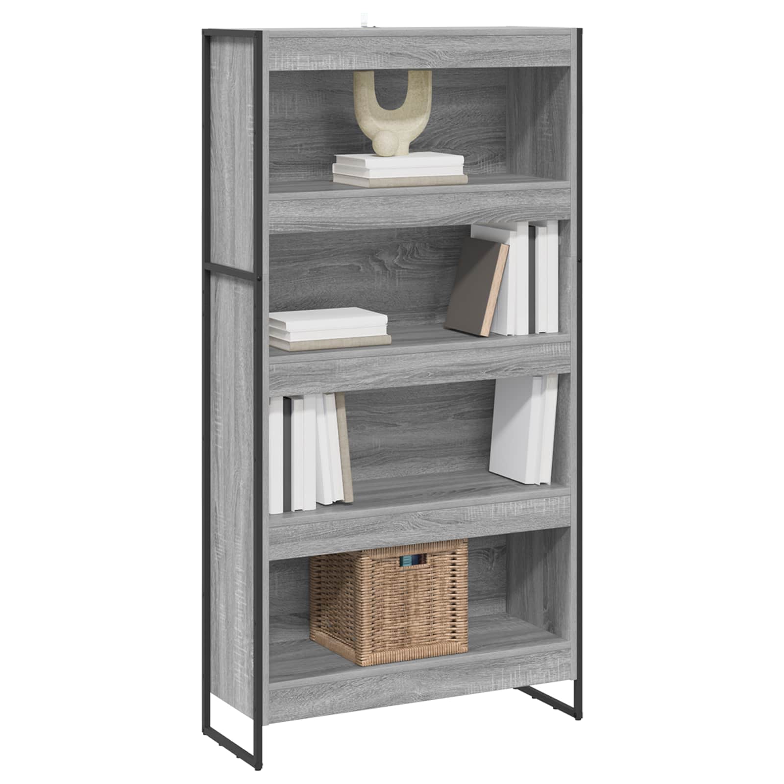 Armadio per Libri 2 pcs Grigio Sonoma 80 x 30 x 155 cm