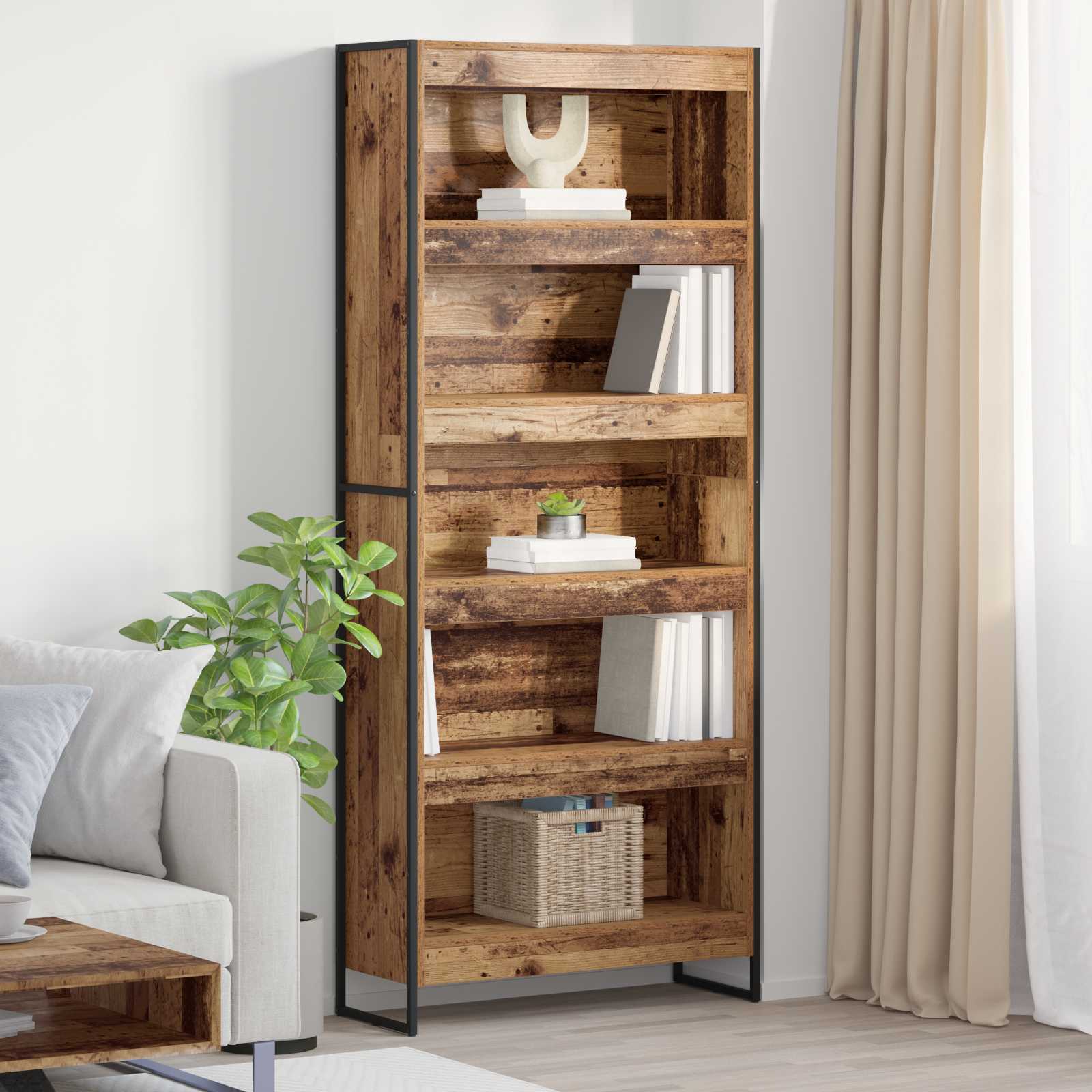 Armadio per Libri 2 pcs Legno vecchio 80 x 30 x 189,5 cm