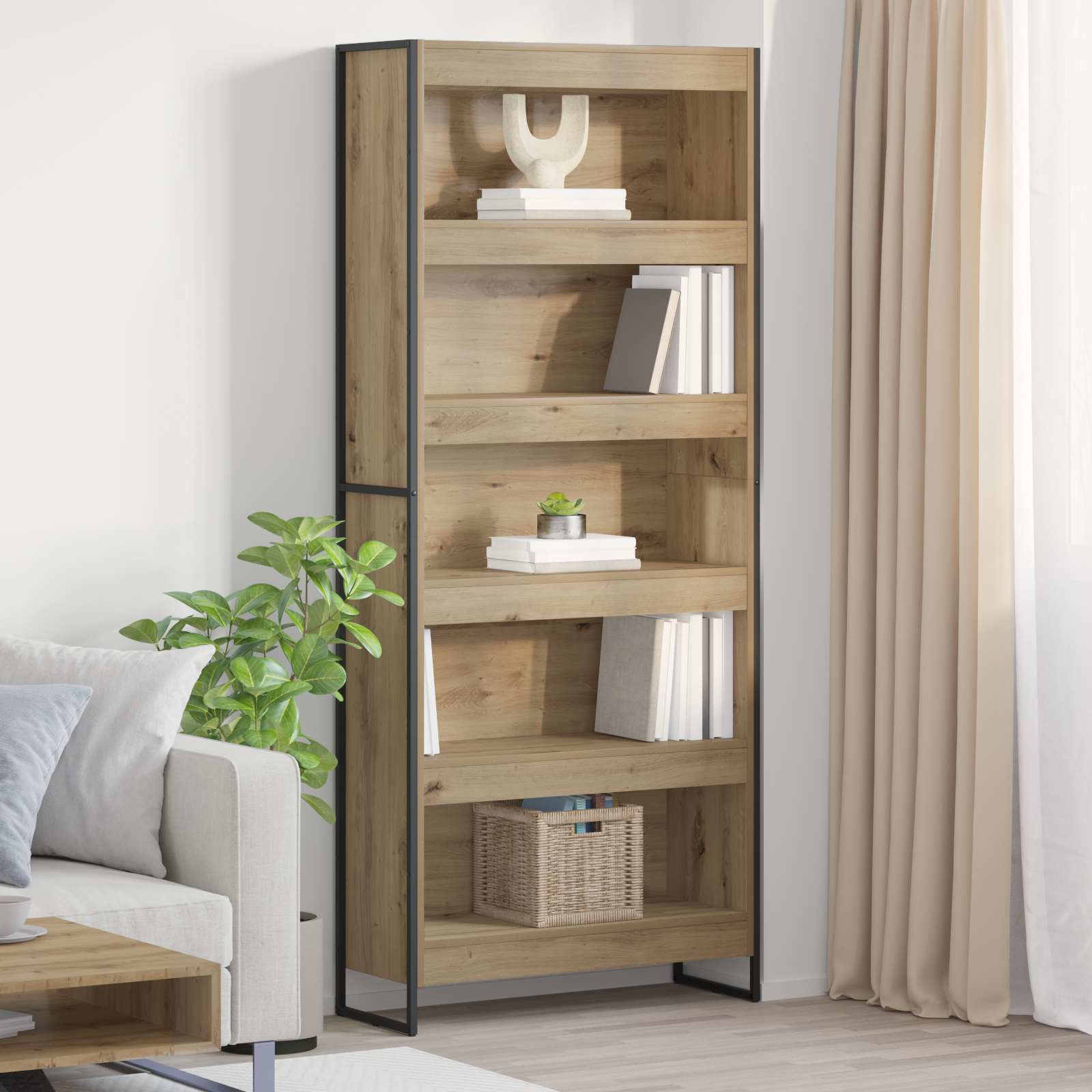 Armadio per Libri 2 pcs Rovere Artigianale 80 x 30 x 189,5 cm