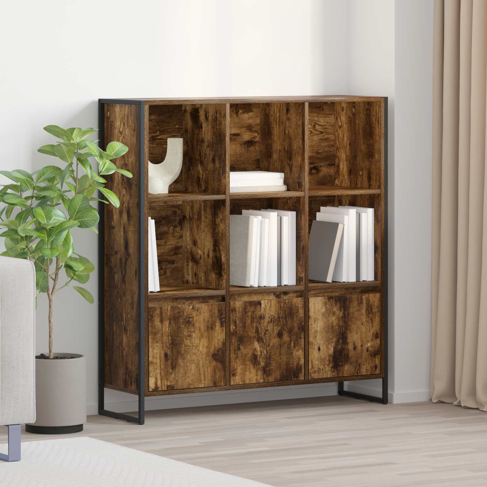 Armadio per Libri 2 pcs Quercia Fumosa 99,5 x 30 x 108 cm