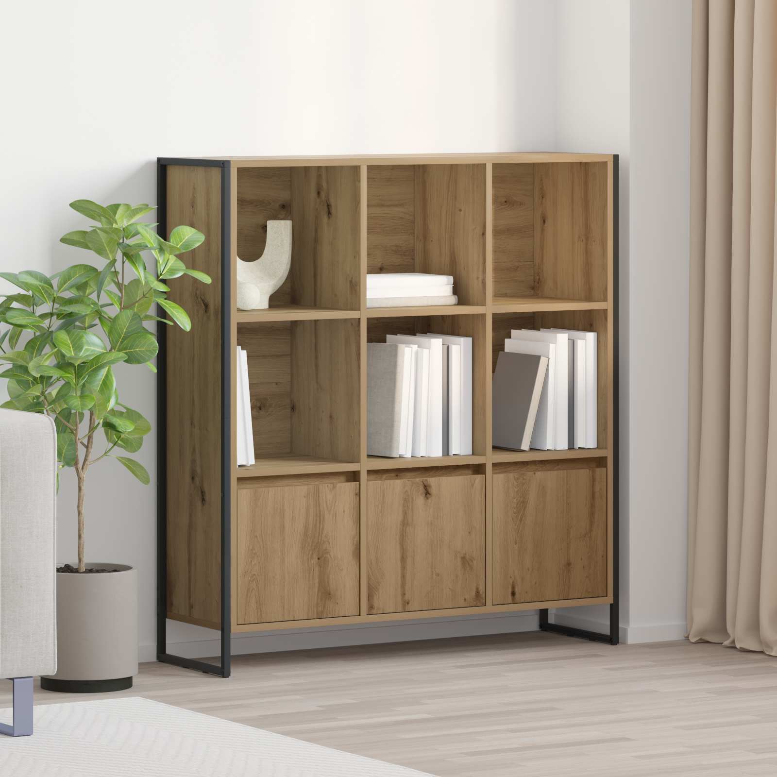 Armadio per Libri 2 pcs Rovere Artigianale 99,5 x 30 x 108 cm