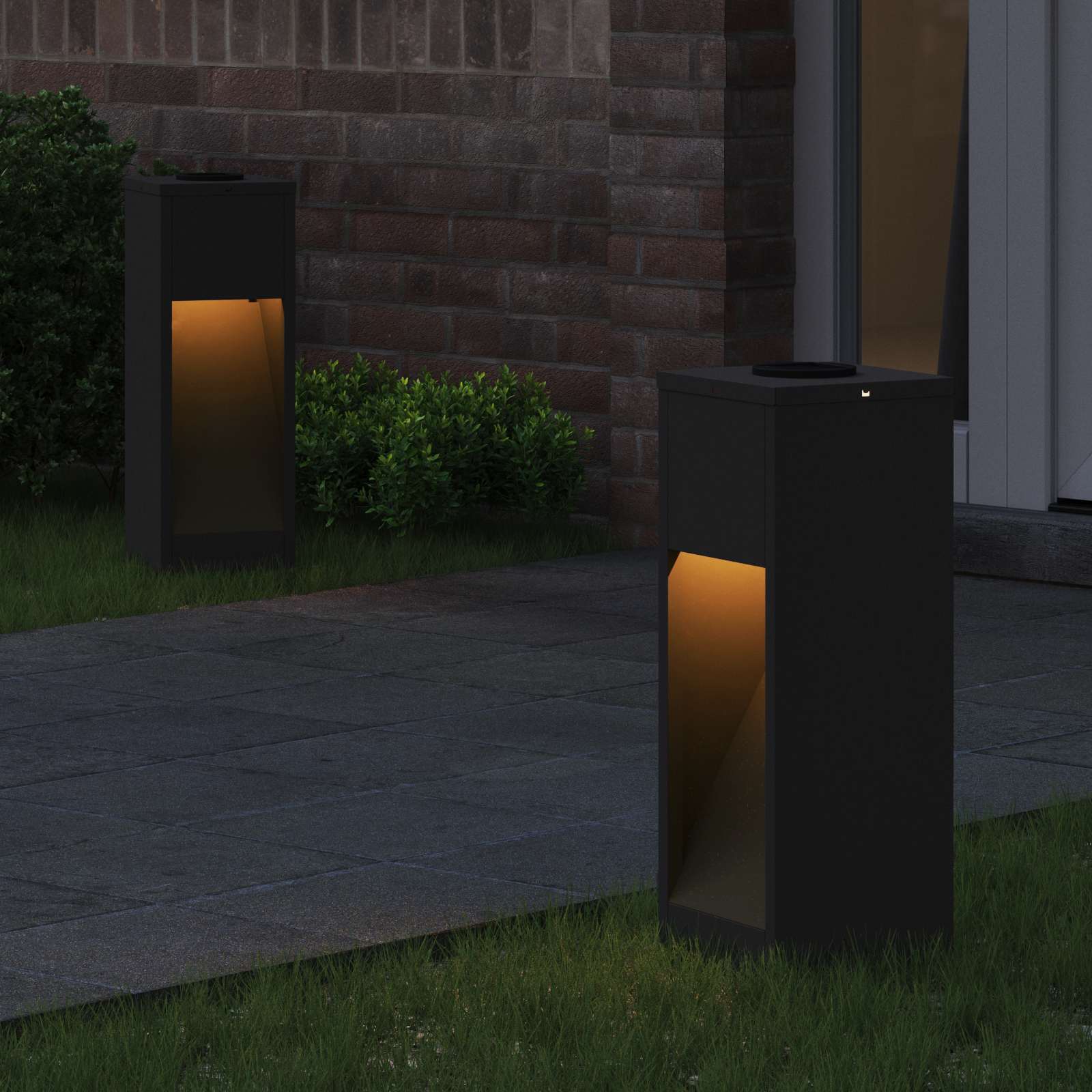 Lucina LED Solare da Percorso 2 pcs Nero