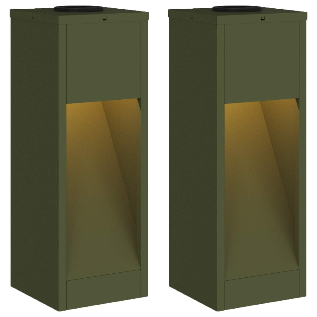 Lucina LED Solare da Percorso 2 pcs Verde oliva