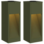 Lucina LED Solare da Percorso 2 pcs Verde oliva