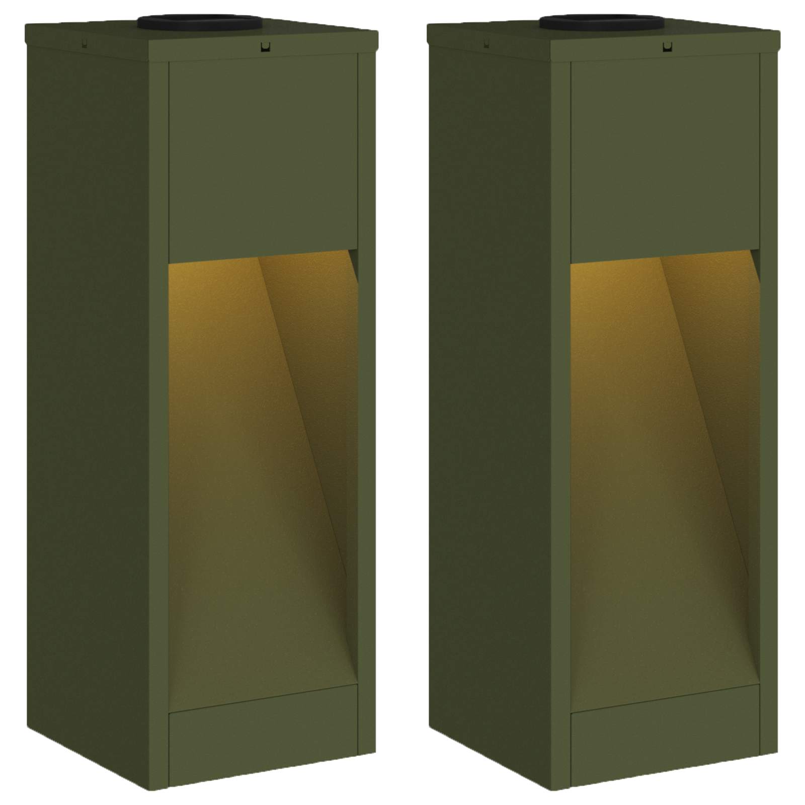 Lucina LED Solare da Percorso 2 pcs Verde oliva