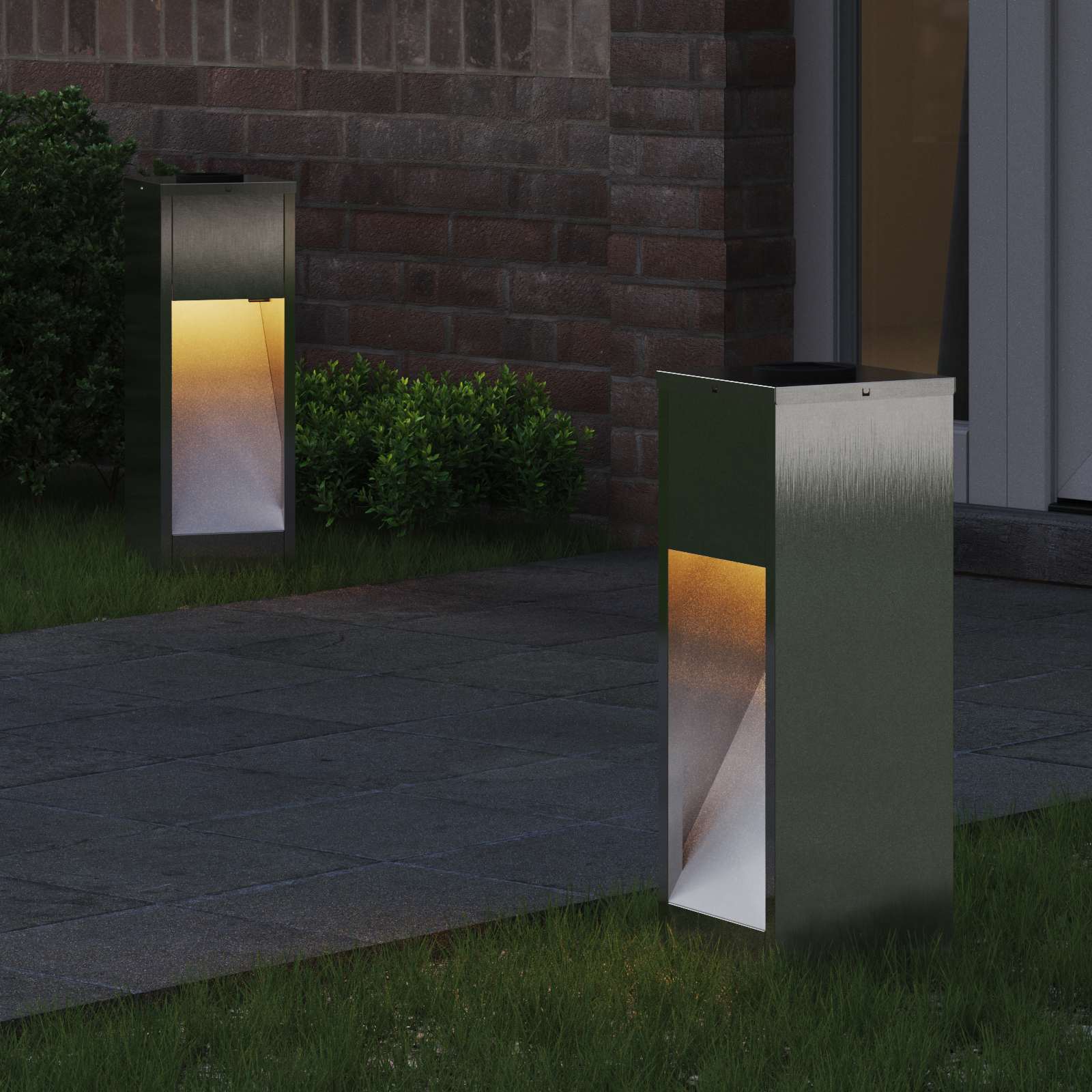 Lucina LED Solare da Percorso 2 pcs Argento