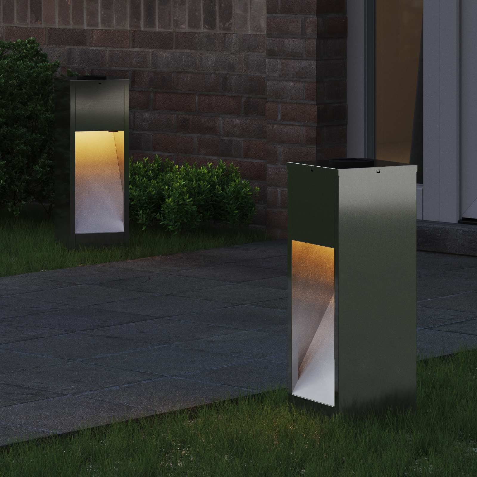 Lucina LED Solare da Percorso 2 pcs Argento Zincato