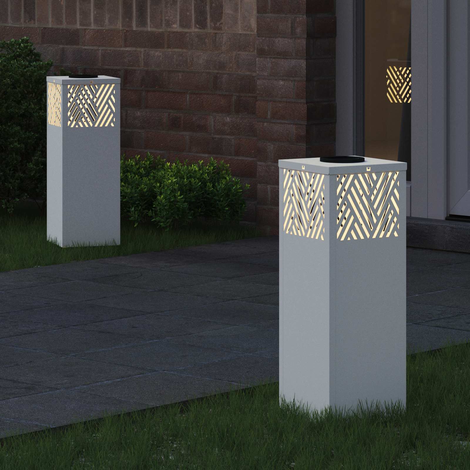 Faro LED solare per sentieri 2 pcs Bianco