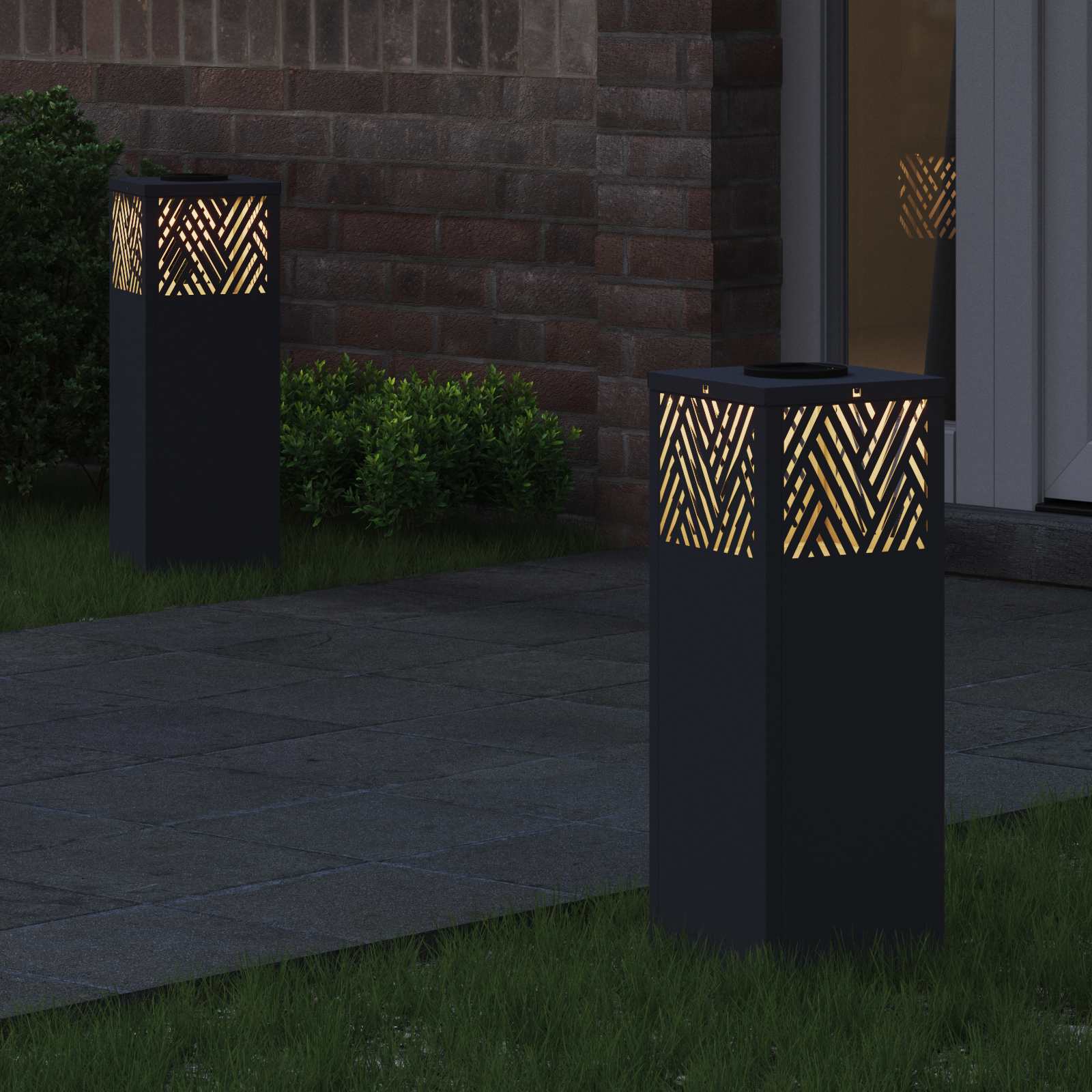 Faro LED solare per sentieri 2 pcs Antracite