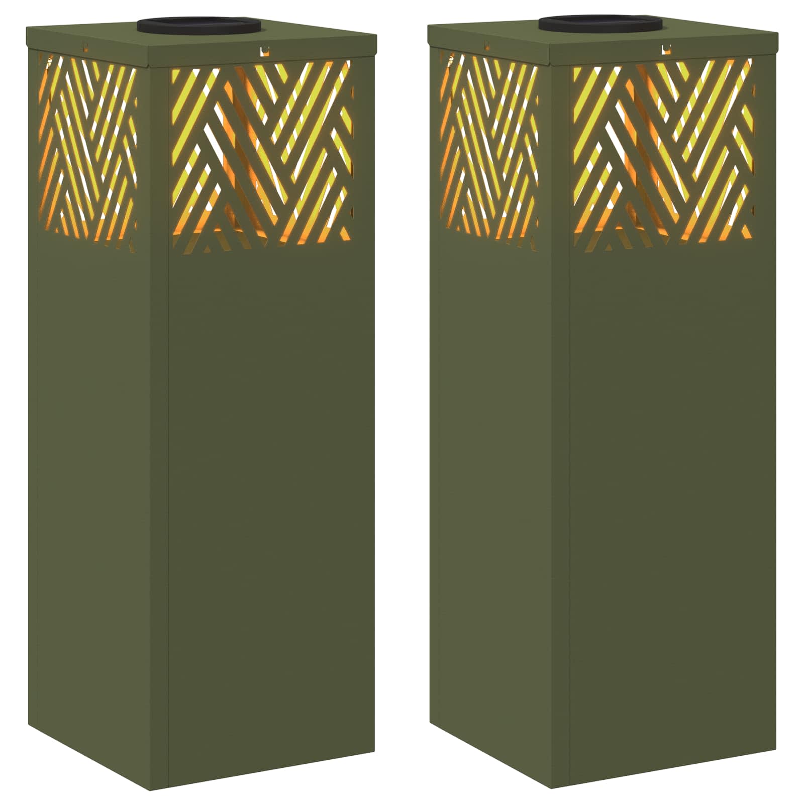 Faro LED solare per sentieri 2 pcs Verde oliva