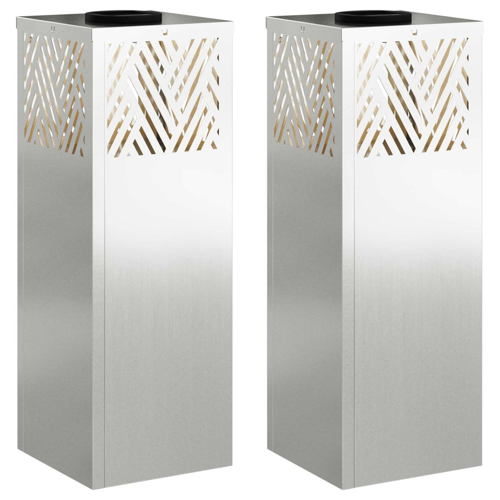 Faro LED solare per sentieri 2 pcs Argento Zincato