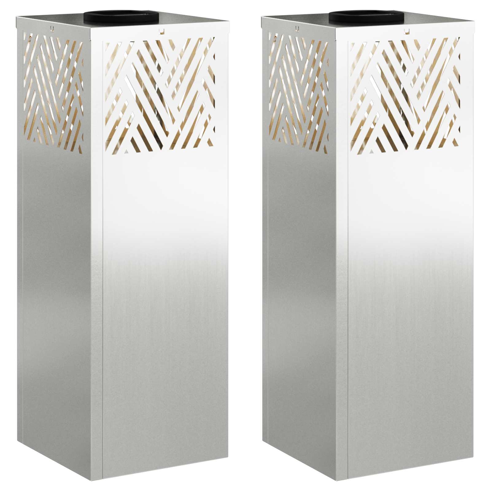 Faro LED solare per sentieri 2 pcs Argento Zincato