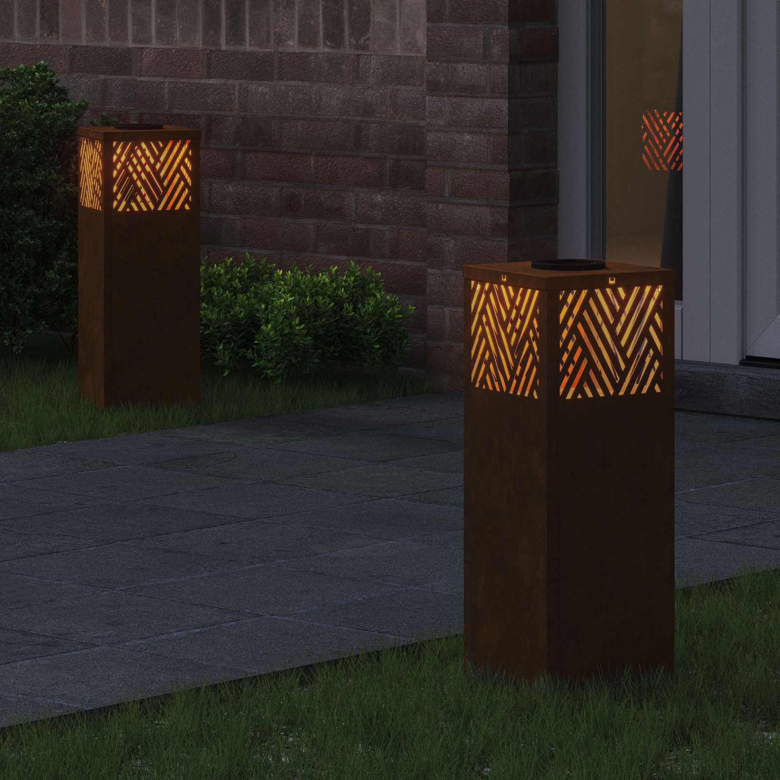 Faro LED solare per sentieri 2 pcs Bronzo