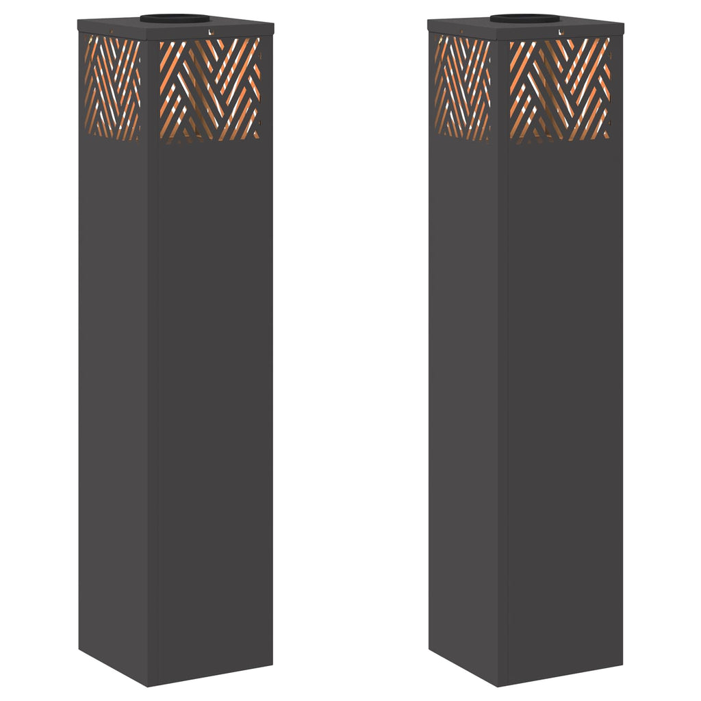 Faro LED solare per sentieri 2 pcs Nero