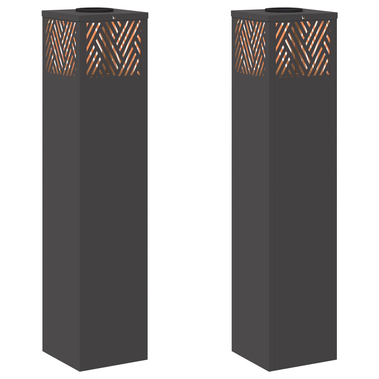 Faro LED solare per sentieri 2 pcs Nero