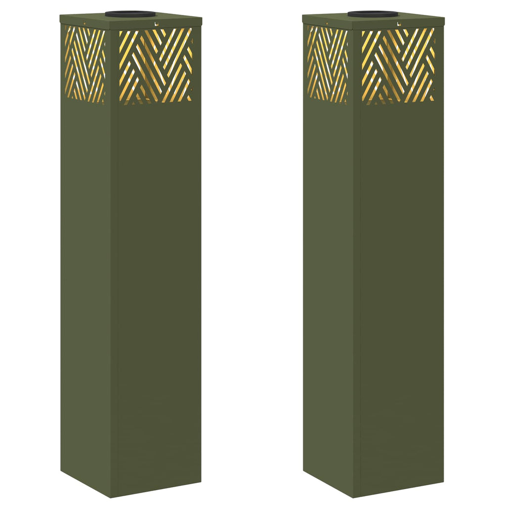 Faro LED solare per sentieri 2 pcs Verde oliva