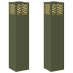 Faro LED solare per sentieri 2 pcs Verde oliva