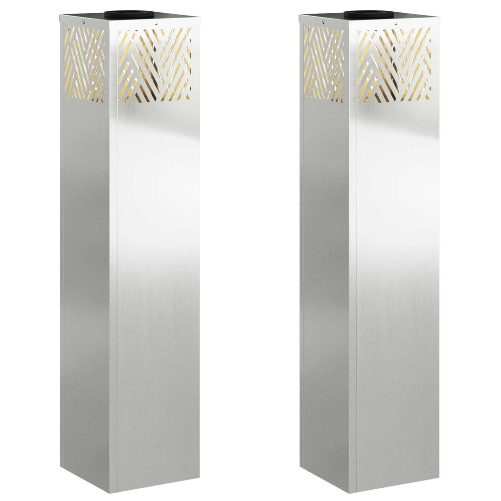 Faro LED solare per sentieri 2 pcs Argento Zincato