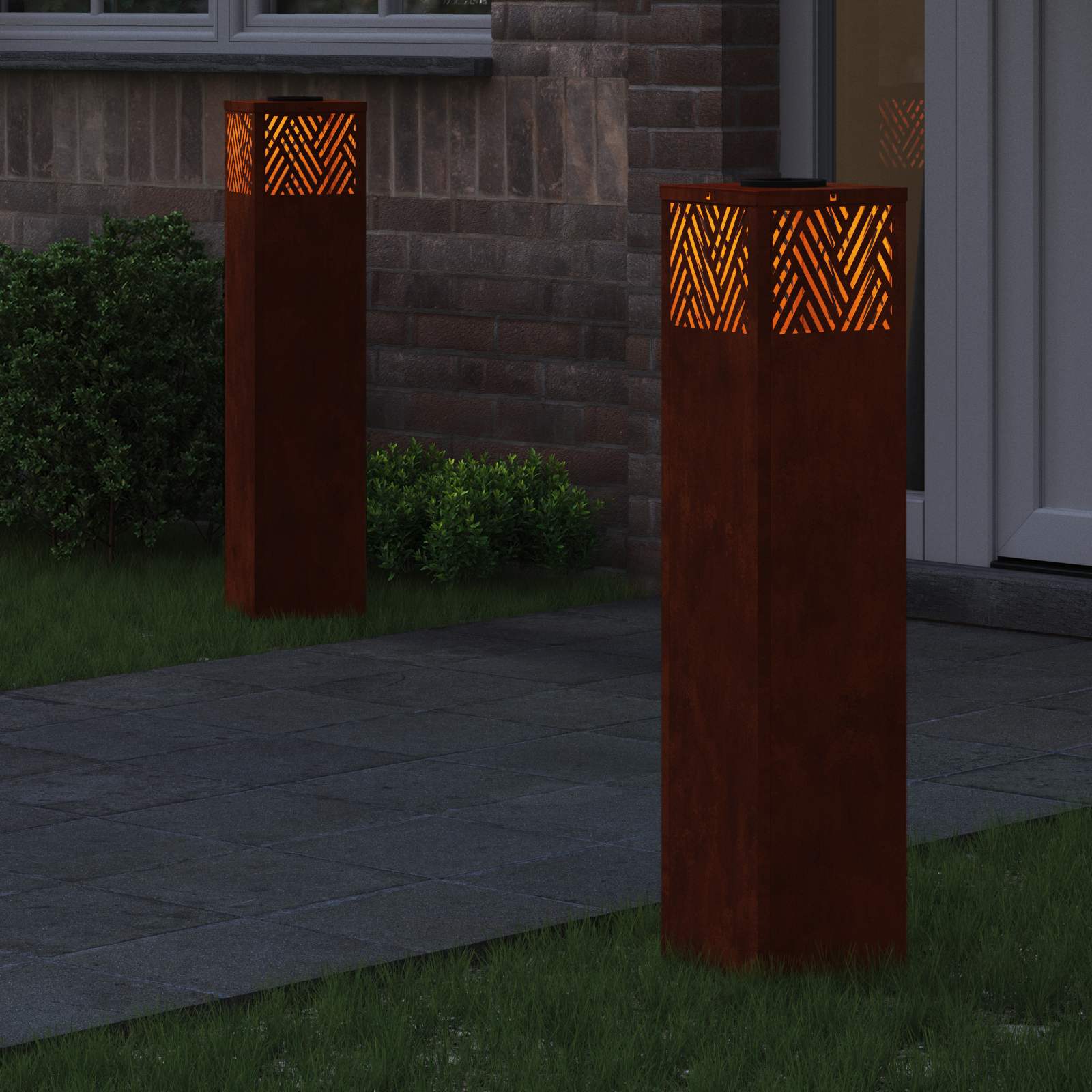 Faro LED solare per sentieri 2 pcs Bronzo
