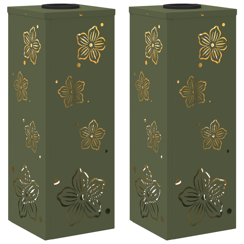 Faro LED solare per sentieri 2 pcs Verde oliva
