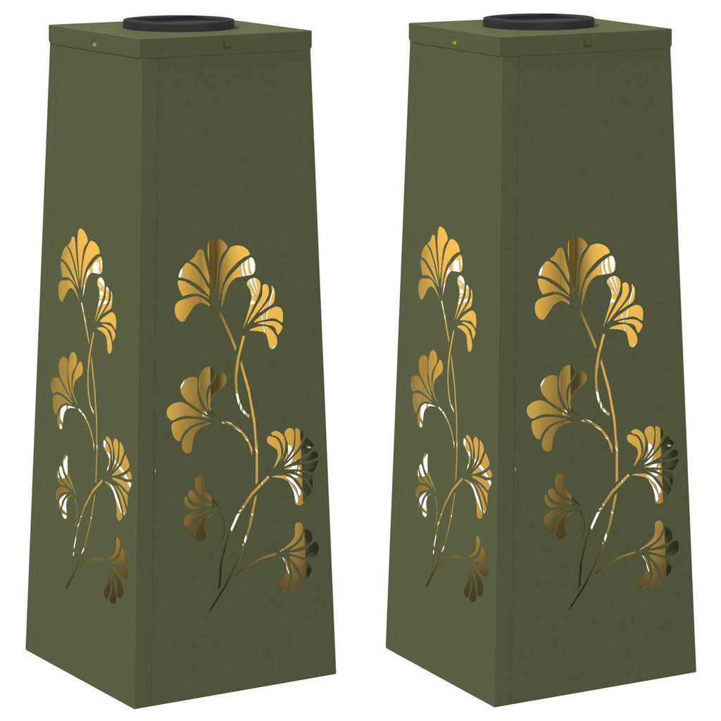 Faro LED solare per sentieri 2 pcs Verde oliva